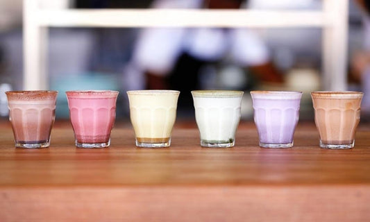 Superlatte beetroot turmeric matcha sweet potato latte